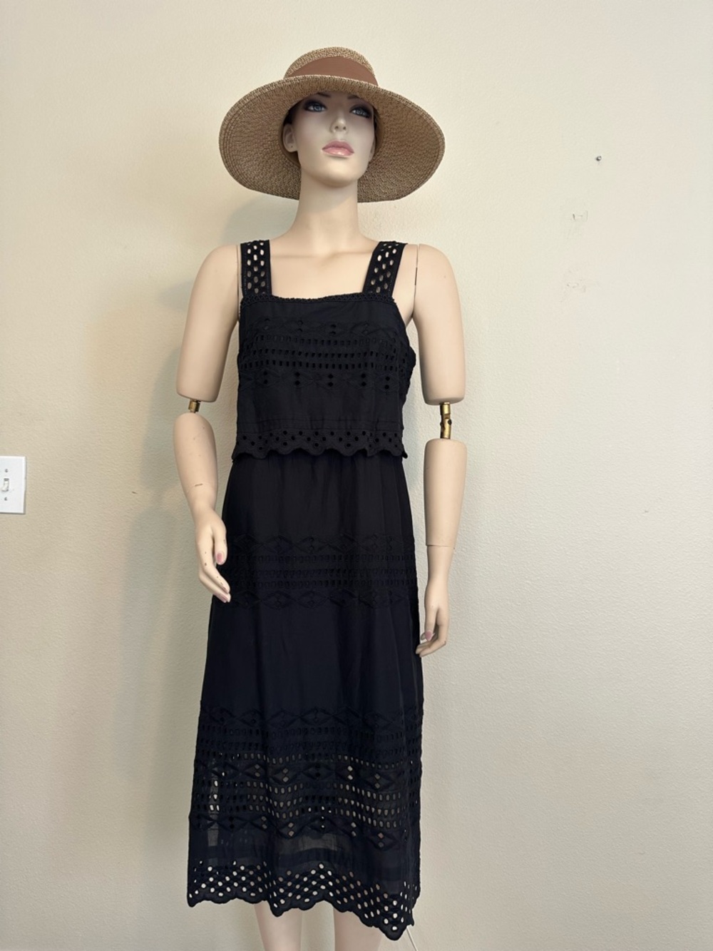 J. Crew  Eyelet Cotton Midi Dress Boho Summer Size 2 NWOT